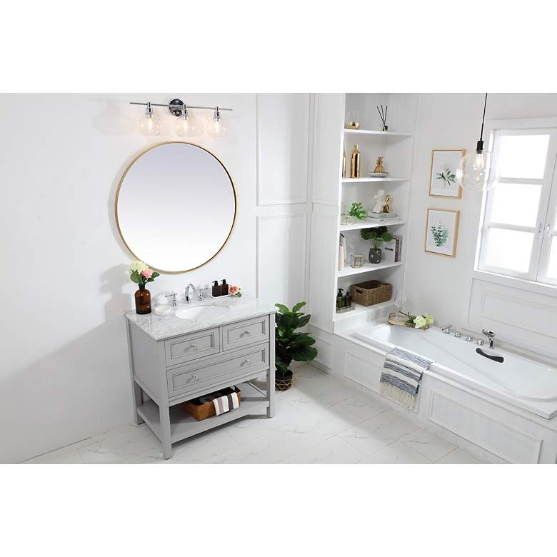 Image 6 36 Inch Single Bathroom Vanity Set In Grey more views