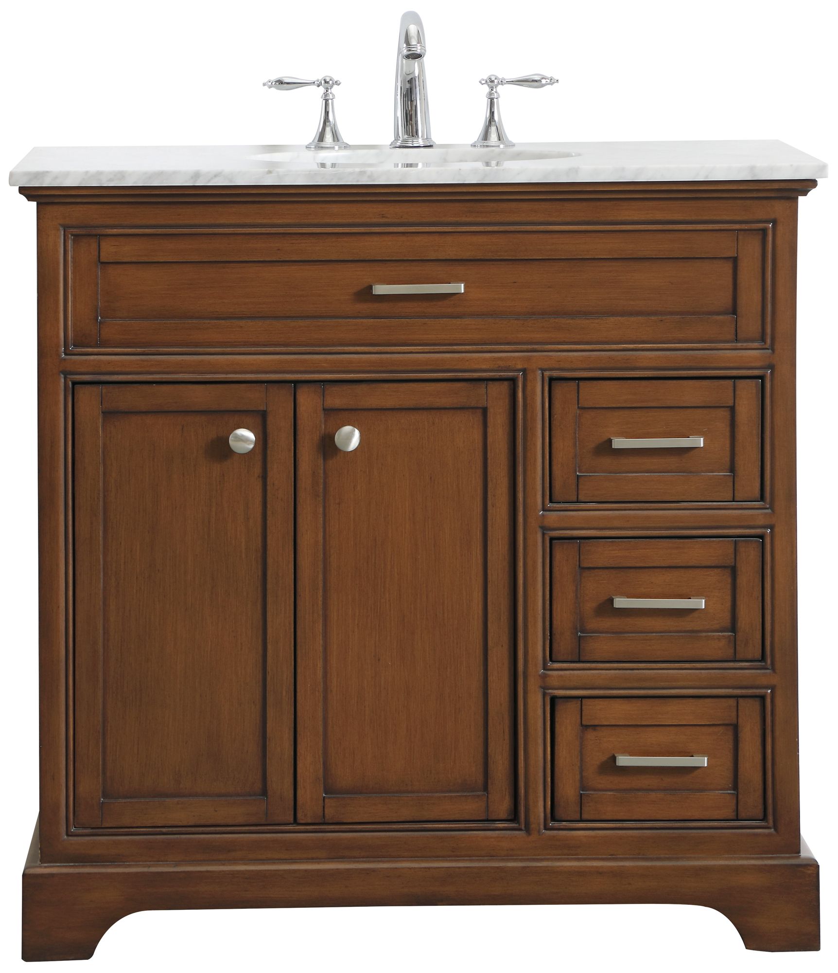 36 Inch Single Bathroom Vanity Set In Teak - #365T5 | Lamps Plus