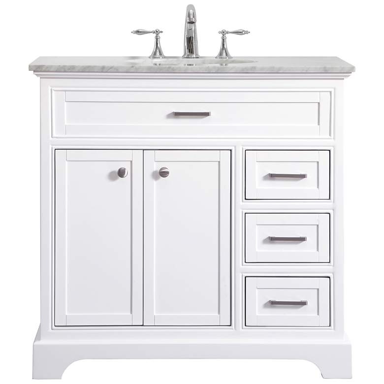 Image 1 36 Inch Single Bathroom Vanity Set In White