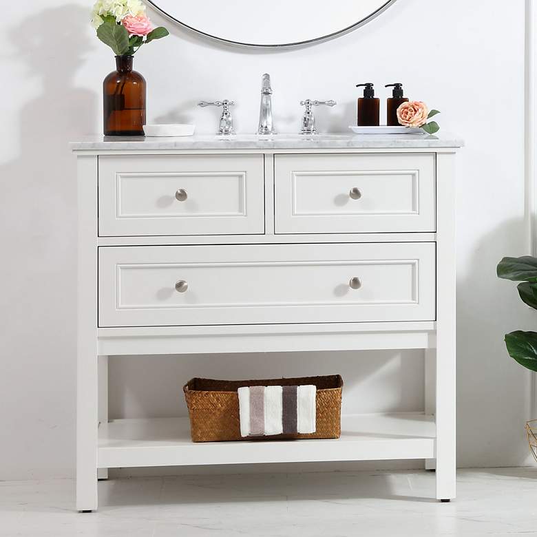 Image 1 36 Inch Single Bathroom Vanity Set In White