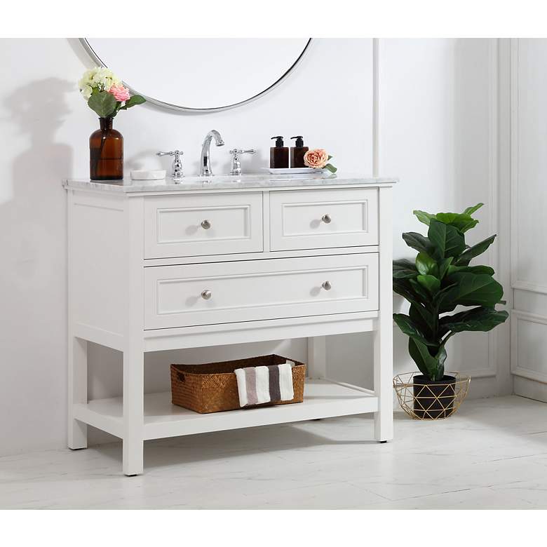 Image 3 36 Inch Single Bathroom Vanity Set In White more views