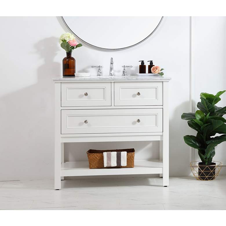 Image 7 36 Inch Single Bathroom Vanity Set In White more views