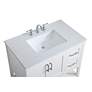 36-Inch White Single Sink Bathroom Vanity With White Calacatta Quartz Top in scene