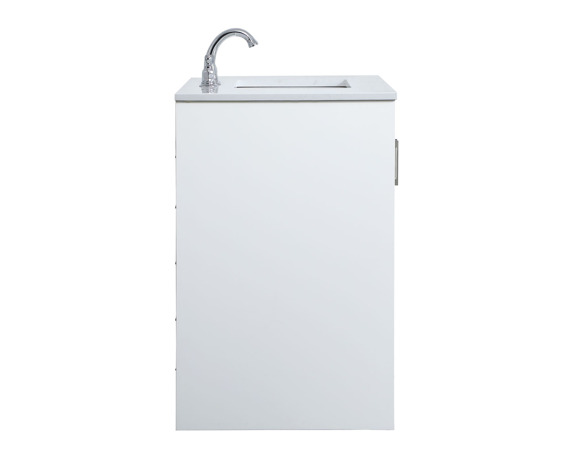 36-Inch White Single Sink Bathroom Vanity With White Calacatta Quartz Top