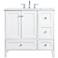36-Inch White Single Sink Bathroom Vanity With White Calacatta Quartz Top