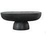 36" Wide Black Cement Oval Coffee Table
