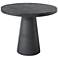 36" Wide Black Cement Round Dining Table with Pedestal Base
