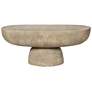 36" Wide Cream Cement Oval Coffee Table