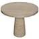 36" Wide Cream Cement Round Dining Table with Pedestal Base
