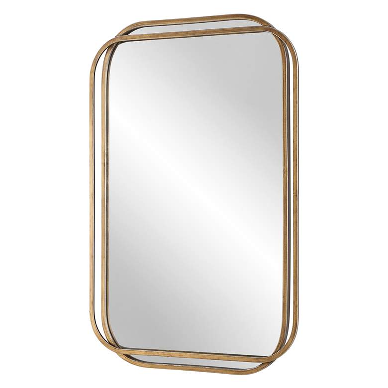 Image 4 36 x 24" Brushed Gold Metal Wall Mirror more views