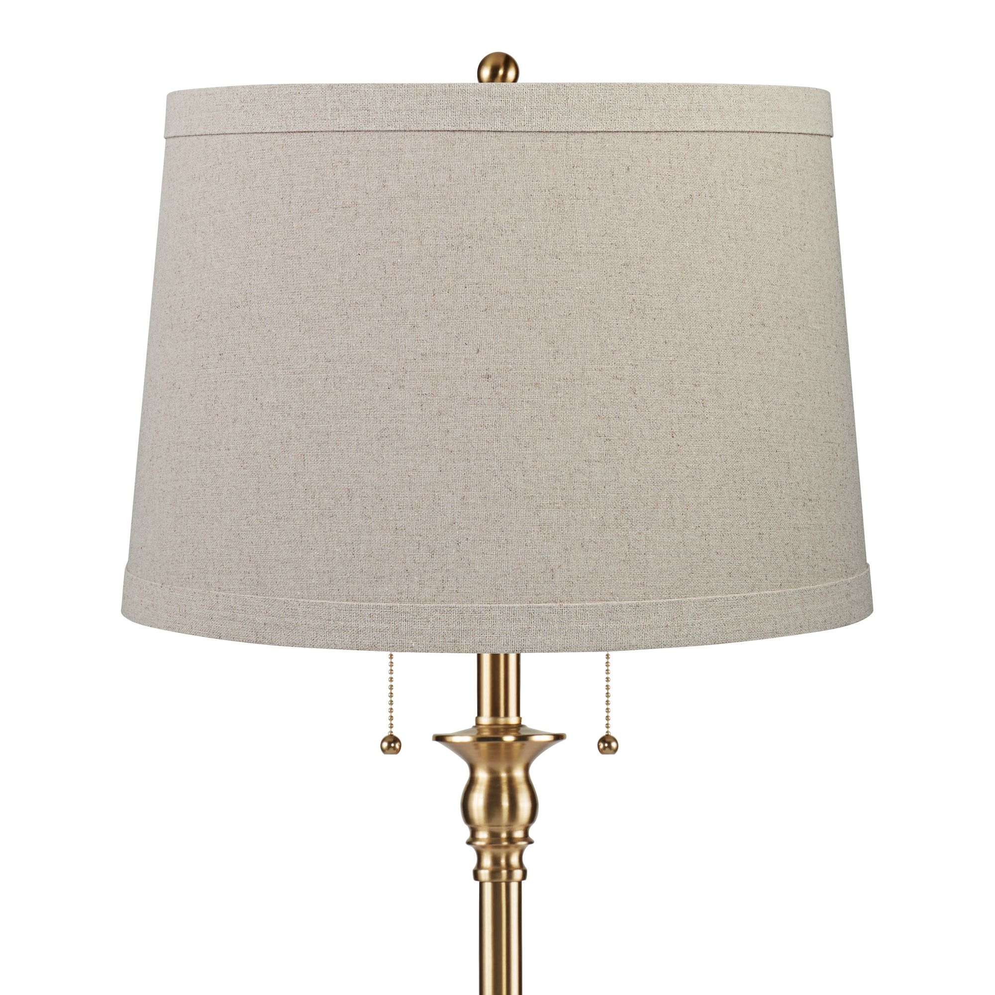 Image 2 360 :ighting Dyna 58" Antique Brass Taupe Burlap Shade Floor Lamp more views