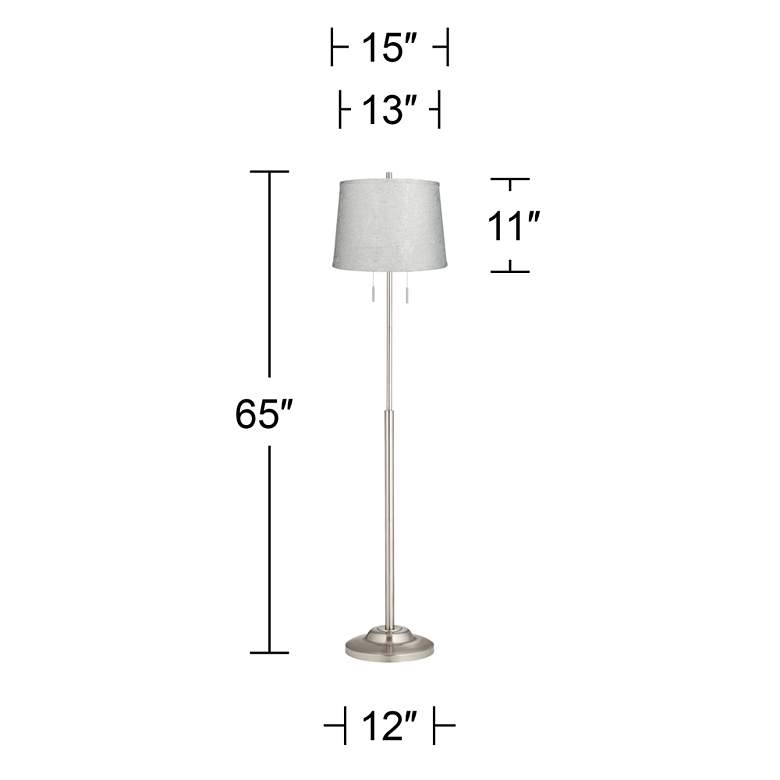 Image 5 360 Lighitng Abba 65" High Brushed Steel Silver Shade Floor Lamp more views