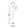 360 Lighitng Canby 72" LED Torchiere Floor Lamp with Reading Light