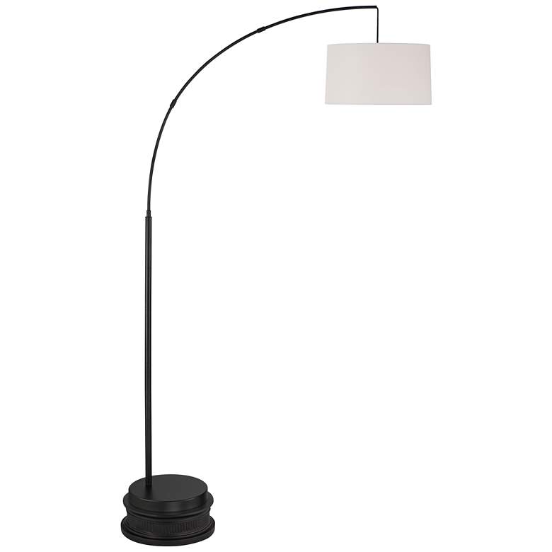 Image 1 360 Lighitng Cora 76 1/2" Modern Black Arc Floor Lamp with Black Riser