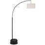 1_360 Lighitng Cora 76 1/2" Modern Black Arc Floor Lamp with Black Riser