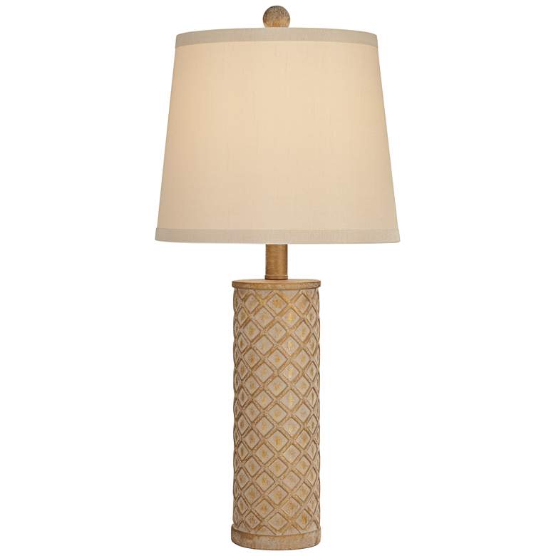 Image 2 360 Lighitng Gisele 24 inch High Gold Wash Lattice Column Table Lamp
