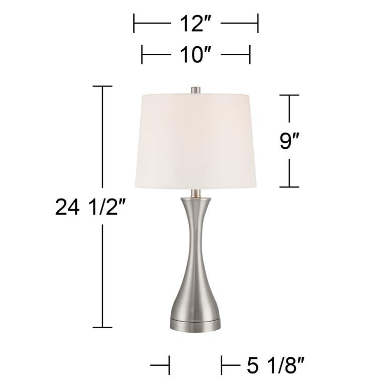 Image 7 360 Lighitng Koncave 24 1/2" Modern Nickel Table Lamps Set of 2 more views