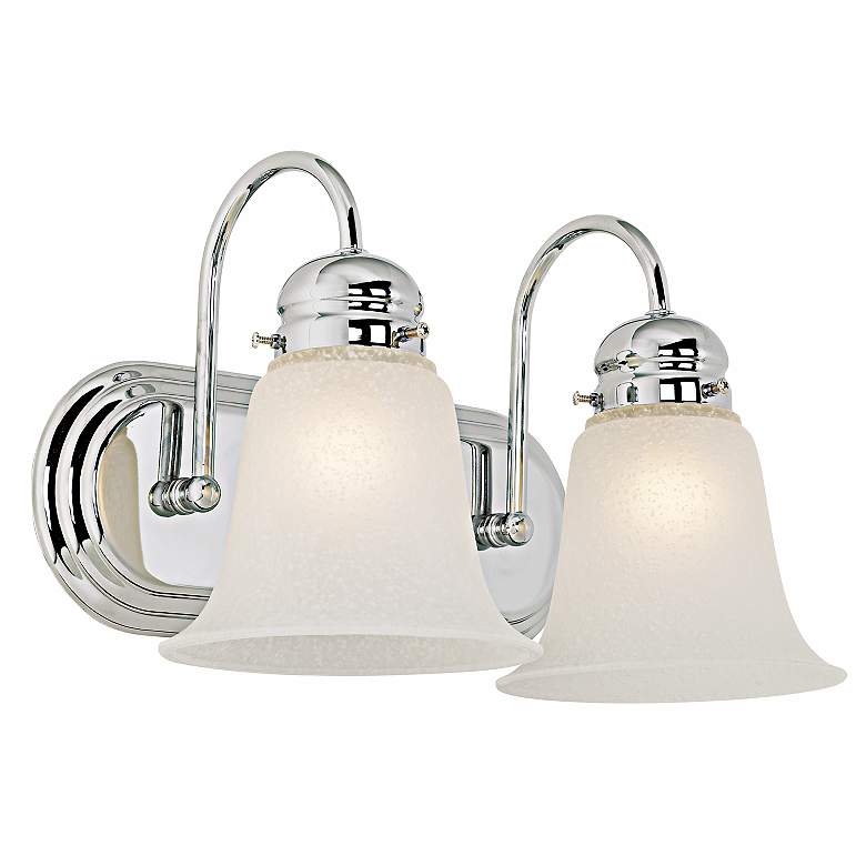 Image 1 360 Lighting 14" Wide 2-Light Traditional Chrome Vanity Bath Fixture.
