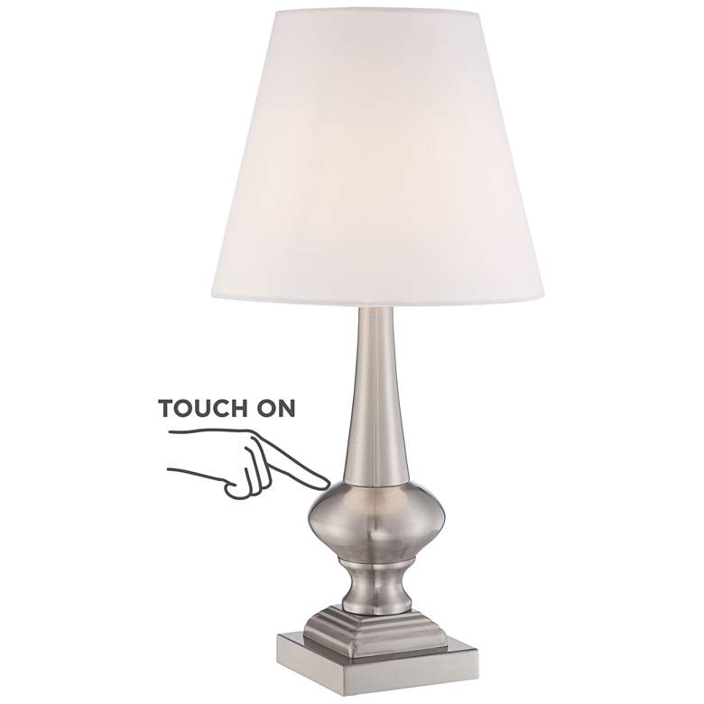 Image 3 360 Lighting 19" High Brushed Nickel Finish Touch On-Off Table Lamp