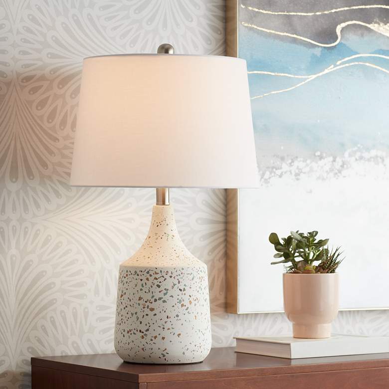Image 2 360 Lighting 23 1/2" High Modern Ivory Terrazzo Marble Table Lamp