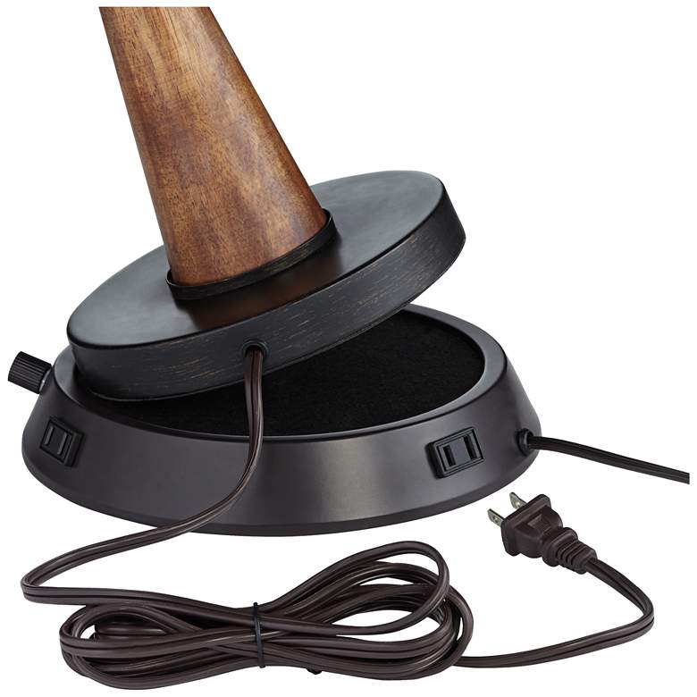 Image 4 360 Lighting 24 1/2" Espresso Lamp with Dimmable USB Workstation more views