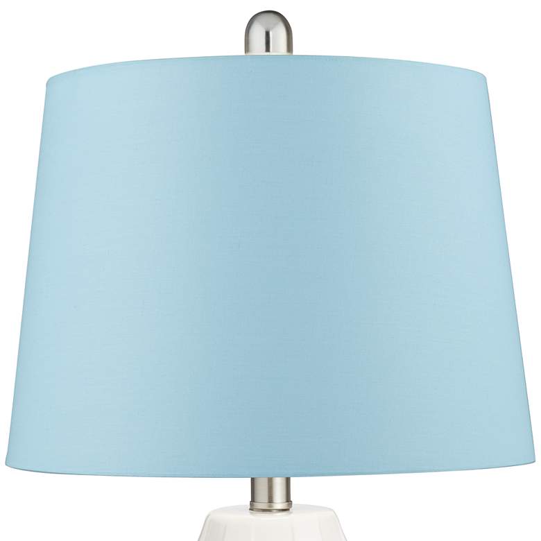 Image 2 360 Lighting 24 1/2 inch Scalloped Ceramic White and Blue Lamps Set of 2 more views