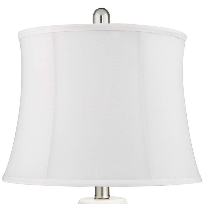 Image 2 360 Lighting 24 1/2" Scalloped Ceramic White LED Table Lamps Set of 2 more views