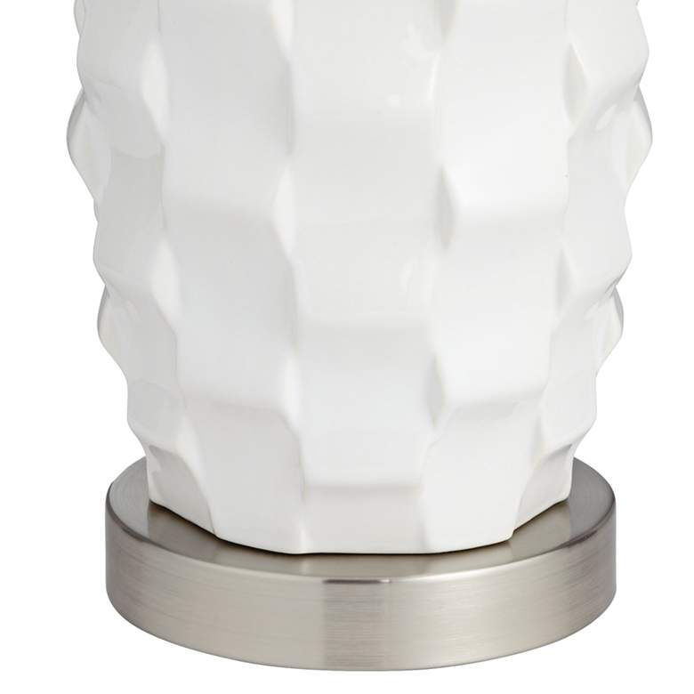 Image 3 360 Lighting 24 1/2" Scalloped Ceramic White LED Table Lamps Set of 2 more views