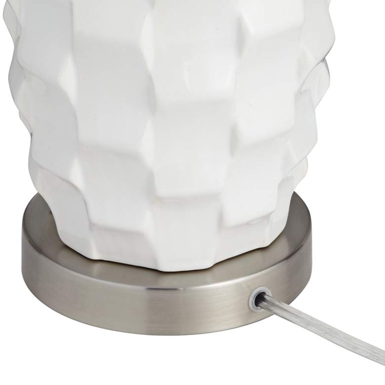 Image 4 360 Lighting 24 1/2" Scalloped Ceramic White LED Table Lamps Set of 2 more views