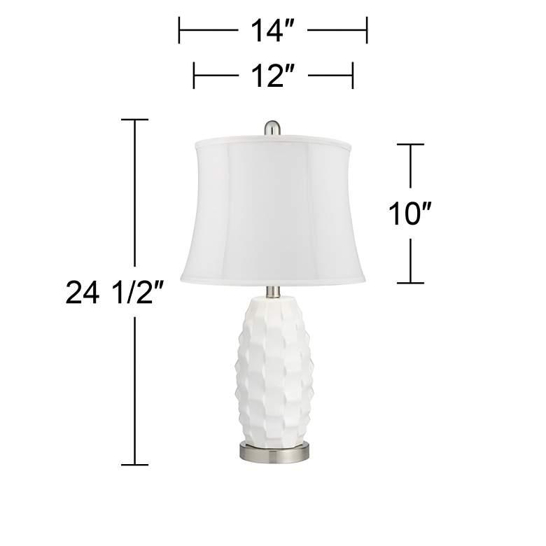 Image 6 360 Lighting 24 1/2 inch Scalloped Ceramic White LED Table Lamps Set of 2 more views