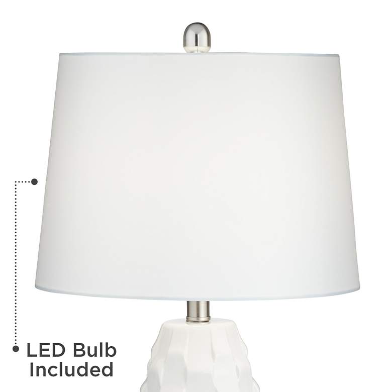 Image 3 360 Lighting 25 1/4" White Lamps Set of 2 with Round Riser and Dimmer more views