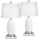 360 Lighting 25 1/4" White Lamps Set of 2 with Square Riser and Dimmer