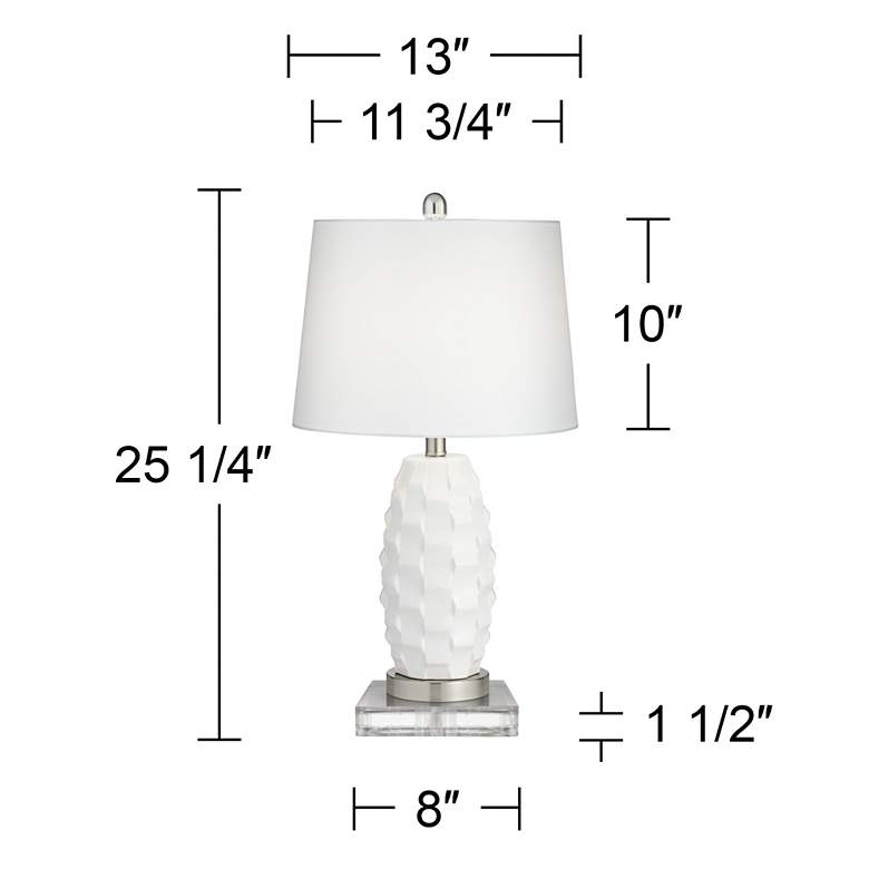 Image 6 360 Lighting 25 1/4" White Lamps Set of 2 with Square Riser and Dimmer more views
