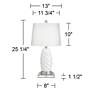 6_360 Lighting 25 1/4" White Lamps Set of 2 with Square Riser and Dimmer more views
