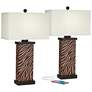 360 Lighting 26 7/8" High Zebra Pattern USB Table Lamps Set of 2