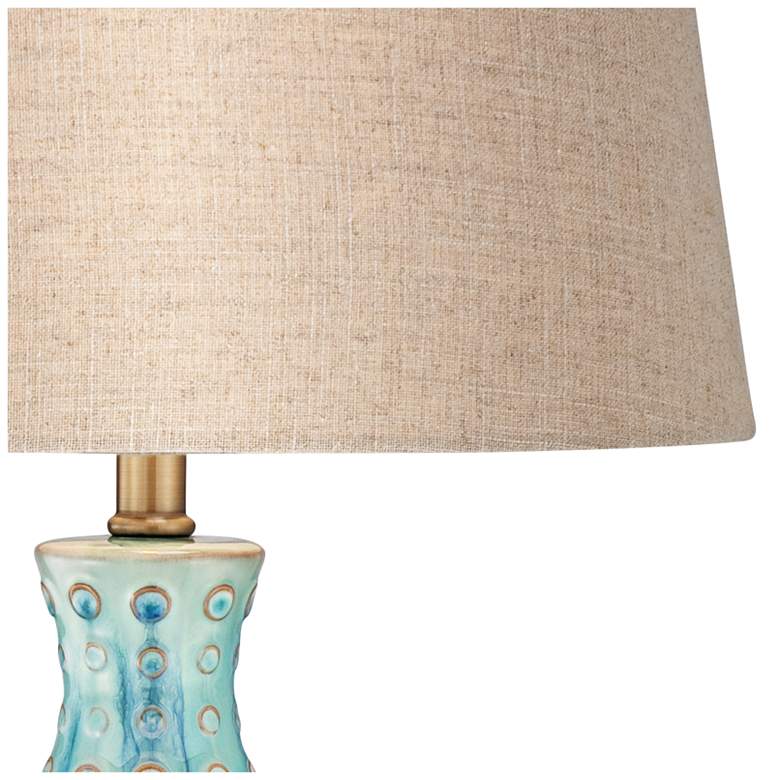 Image 3 360 Lighting 26 1/2" Peacock Blue Modern Ceramic Vase Table Lamp more views