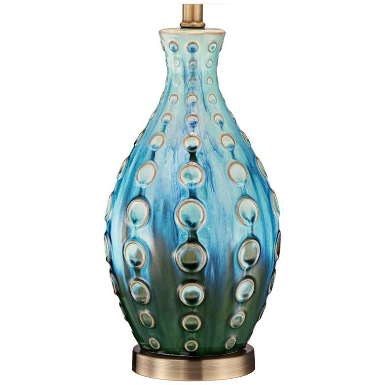 Image 4 360 Lighting 26 1/2" Peacock Blue Modern Ceramic Vase Table Lamp more views