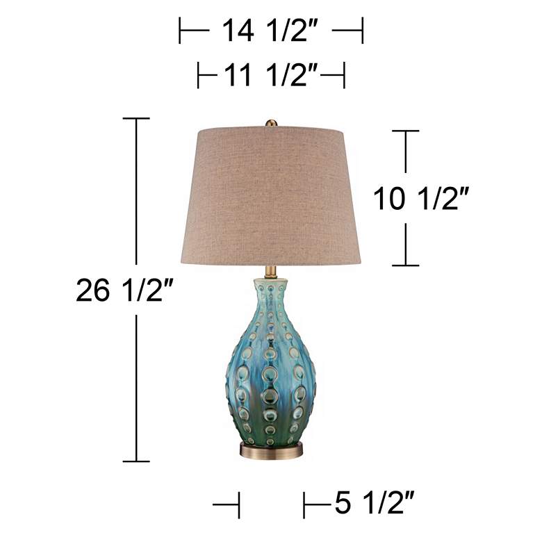 Image 7 360 Lighting 26 1/2" Peacock Blue Modern Ceramic Vase Table Lamp more views