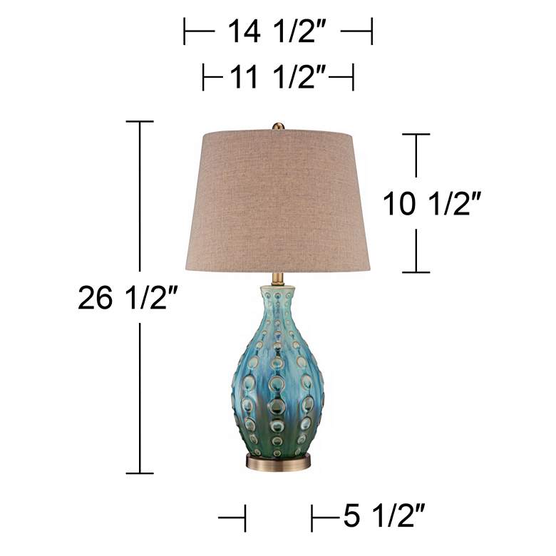 Image 6 360 Lighting 26 1/2" Peacock Blue Modern Ceramic Vase Table Lamp more views