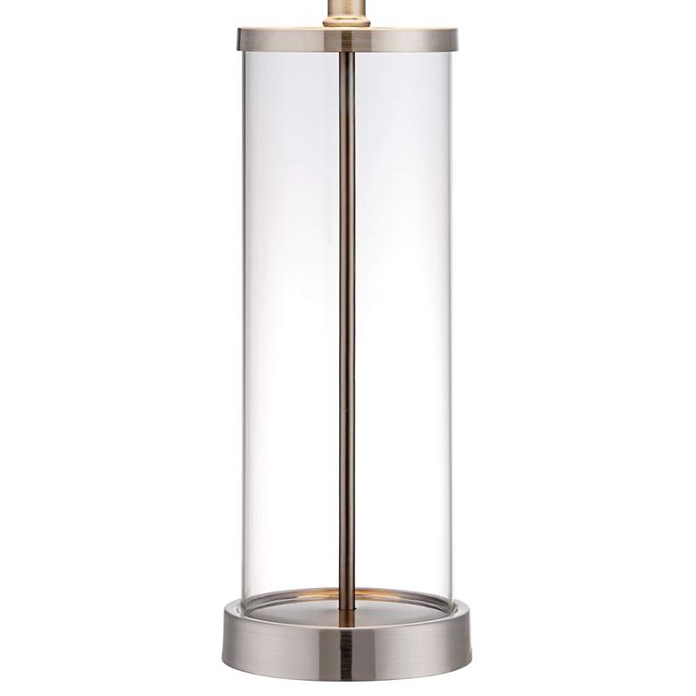 Image 6 360 Lighting 26 1/4 inch Nickel Clear Glass Cylinder Fillable Table Lamp more views