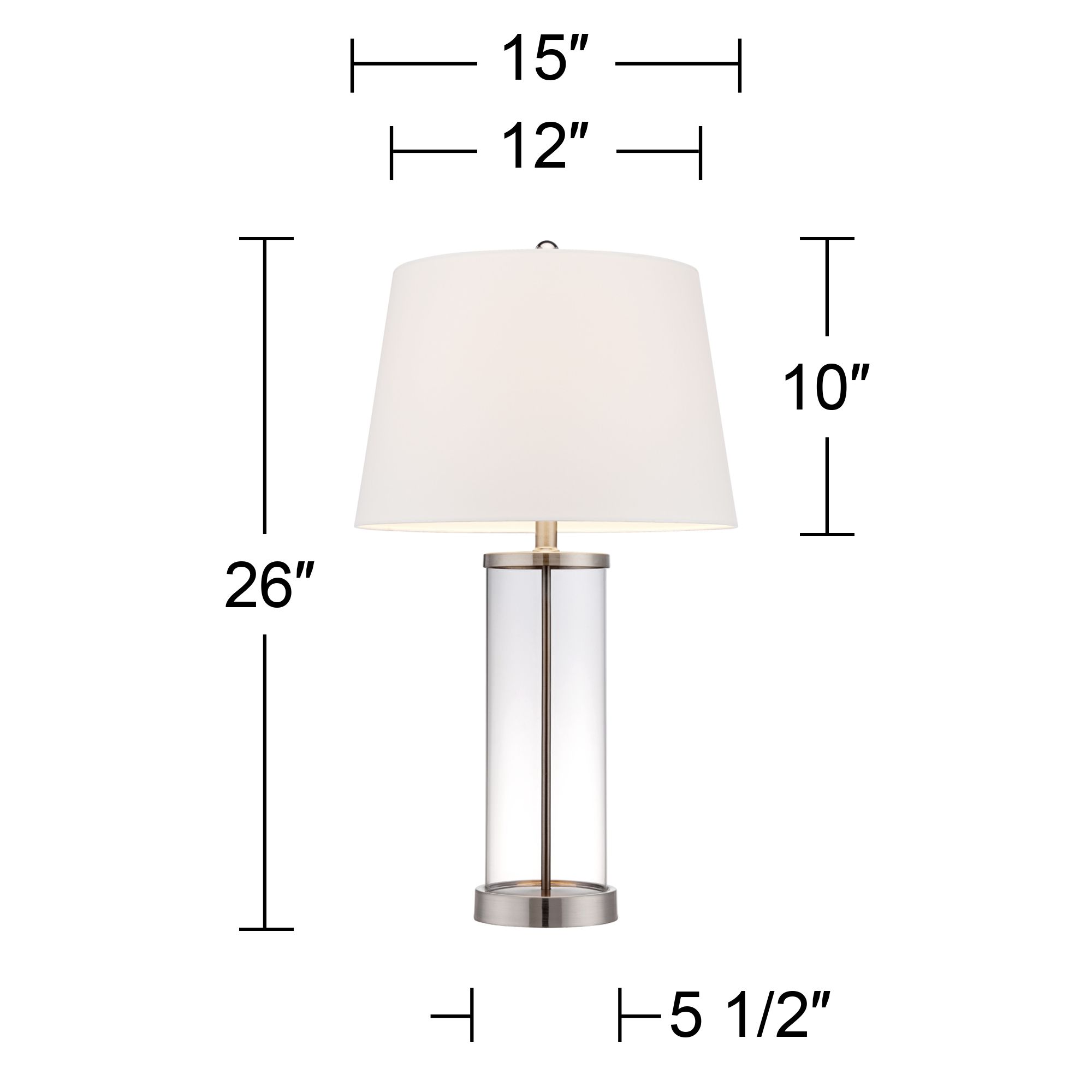 360 Lighting 26 1/4" Nickel Clear Glass Cylinder Fillable Table Lamp in scene