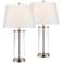 360 Lighting 26" Glass and Steel Cylinder Fillable Table Lamp Set of 2