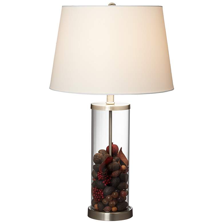 Image 6 360 Lighting 26" Glass and Steel Cylinder Fillable Table Lamp Set of 2 more views