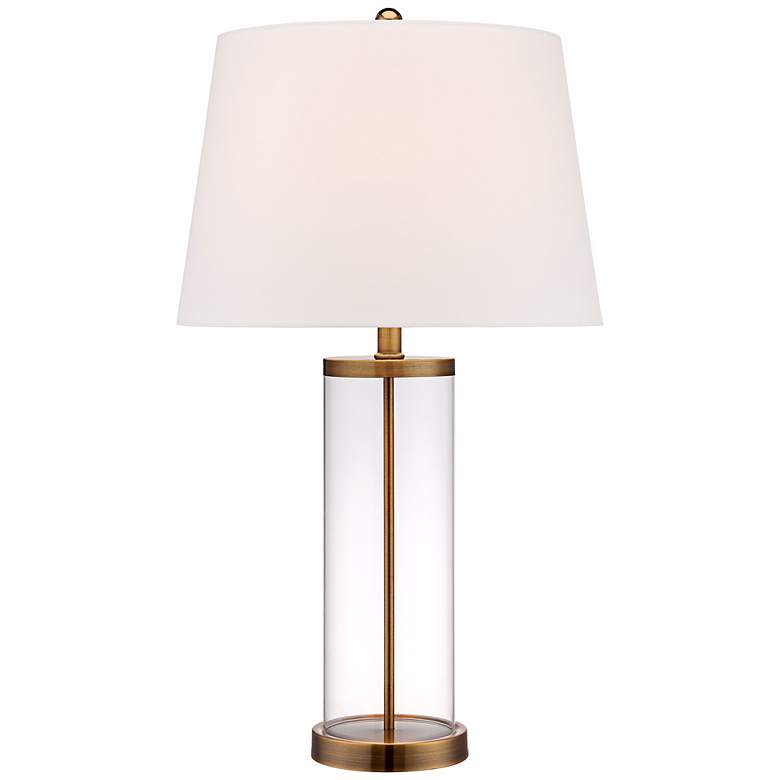 Image 3 360 Lighting 26" Gold and Glass Cylinder Modern Fillable Table Lamp