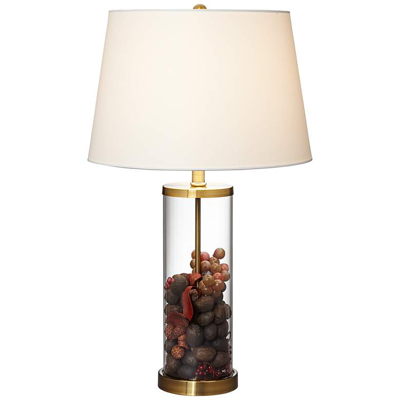 Image 7 360 Lighting 26" Gold and Glass Cylinder Modern Fillable Table Lamp more views