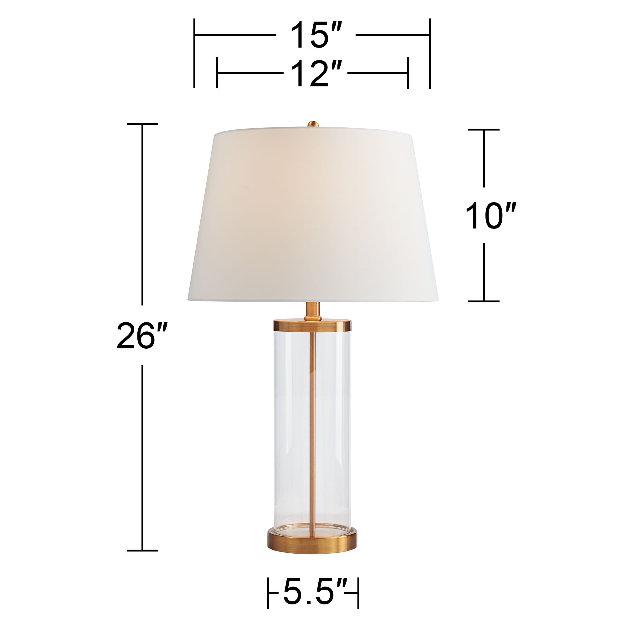 360 Lighting 26" Gold and Glass Cylinder Modern Fillable Table Lamp in scene