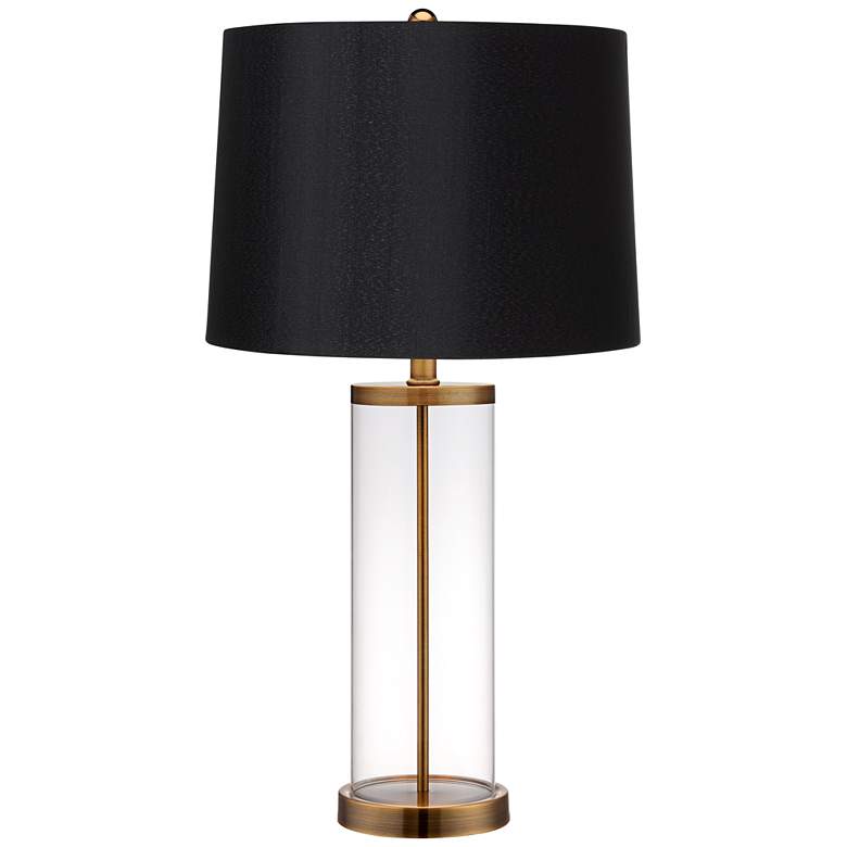 Image 2 360 Lighting 26" Gold and Glass Fillable Table Lamp with Black Shade