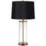 360 Lighting 26" Gold and Glass Fillable Table Lamp with Black Shade