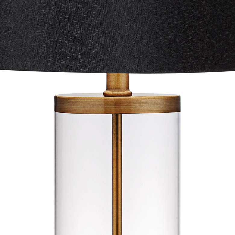 Image 3 360 Lighting 26" Gold and Glass Fillable Table Lamp with Black Shade more views