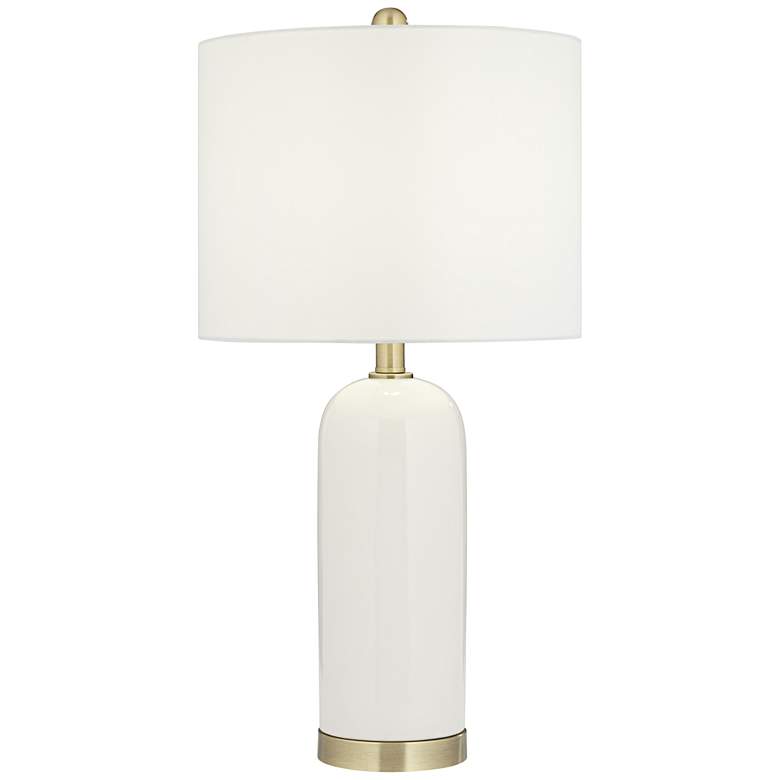 Image 3 360 Lighting 26 inch Gold and White Modern Ceramic Table Lamp